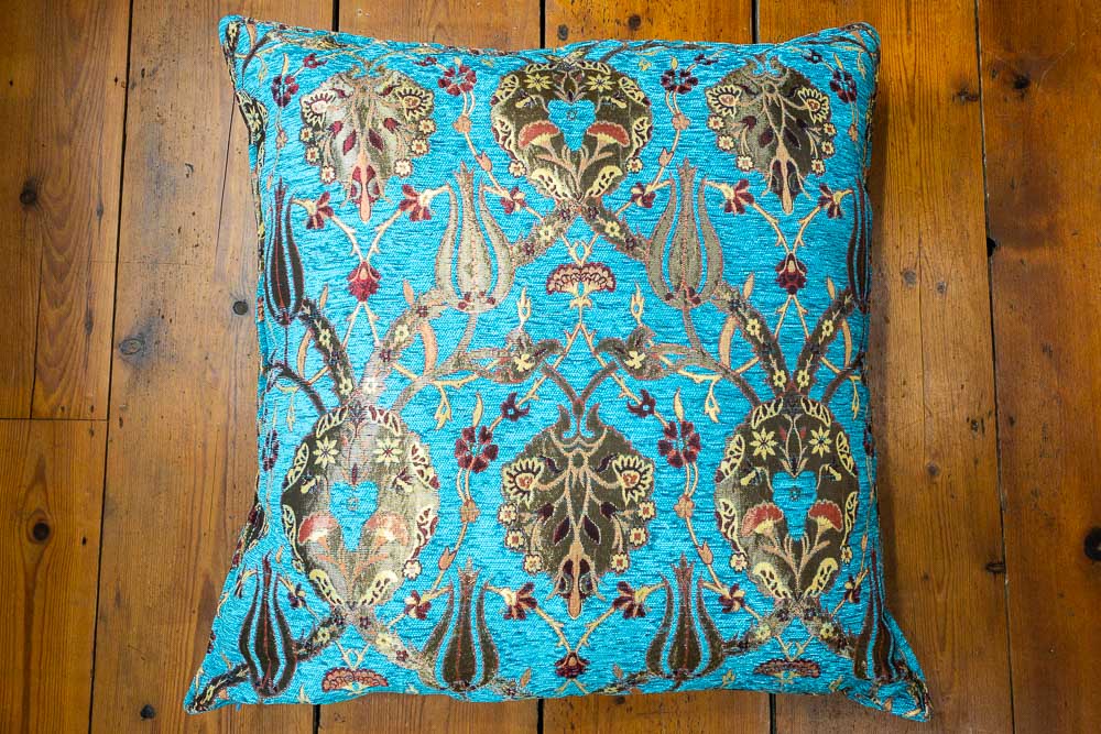 Medium Turquoise Ottoman Turkish Tulip Cushion Cover 68x68cm